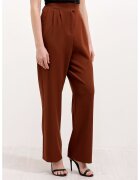 Big Dart Pantaloni dama - HiCCUP - cu talie inalta - textil - maro scortisoara