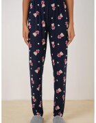 Big Dart Pantaloni de pijama HiCCUP - model cu imprimeu ursuleti - poliester/jerseu - bleumarin
