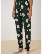 Big Dart Pantaloni de pijama HiCCUP - poliester/elastan - model cu ursuleti si inimi - bleumarin
