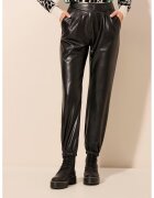 Big Dart Pantaloni jogger - HiCCUP - Baggy Fit - talie elastica - negru - piele ecologica