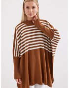 Big Dart Pulover dama - BigDart - BigDart - larg - detalii taiate - tricot - Mocha Brown -