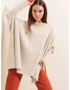 Big Dart Pulover dama - BigDart - cu guler inalt - dungi - tricot - Crema naturala -