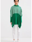 Big Dart Pulover dama - BigDart - cu guler inalt - dungi - tricot - Verde Padure -