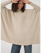 Big Dart Pulover dama - BigDart - guler inalt - dungi - tricot - Bej Natural -