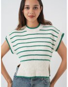 Big Dart Pulover dama BigDart - vesta tricotata - dungi groase - tricot - Verde Smarald -