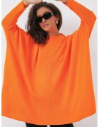 Big Dart Pulover dama - HiCCUP - guler inalt - dungi - portocaliu - tricot -