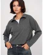 Big Dart Pulover dama HiCCUP Relaxed Fit Crop - Gri carbune