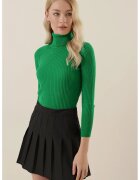 Big Dart Pulover dama HiCCUP - texturat - guler inalt - verde - tricot