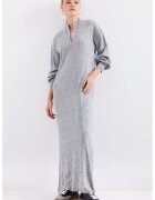 Big Dart Rochie dama - HiCCUP - guler inalt cu fermoar - tricot - gri -