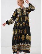 Big Dart Rochie maxi cu maneci lungi dama - HiCCUP - viscoza - multicolor