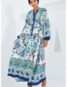 Big Dart Rochie maxi dama HiCCUP - cu imprimeu - viscoza - maneci lungi - multicolor