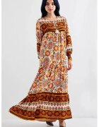 Big Dart Rochie maxi dama - HiCCUP - inchidere cu snur - viscoza - multicolor