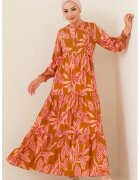 Big Dart Rochie maxi dama HiCCUP - viscoza - decolteu rotund - multicolor