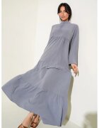 Big Dart Rochie maxi dama - poliester/lycra - croiala lejera - Gri -