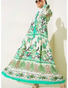 Big Dart Rochie Maxi - HiCCUP - decolteu in V - verde - textil