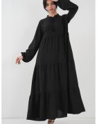 Big Dart Rochie maxi HiCCUP din viscoza cu funda - neagra - eleganta - confortabila