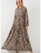 Big Dart Rochie Maxi HiCCUP - Imprimata - Decolteu in V - Gri deschis - Textil