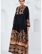 Big Dart Rochie maxi - HiCCUP - imprimeu - Negru