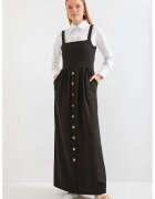 Big Dart Rochie maxi - HiCCUP - in forma de A - guler patrat - neagra - jerseu