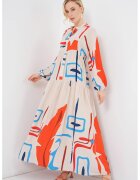 Big Dart Rochie maxi lejera dama - HiCCUP - decolteu in V - viscoza - multicolor