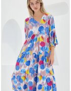 Big Dart Rochie midi dama - HiCCUP - decolteu in V - viscoza - Multicolor