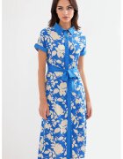 Big Dart Rochie midi dama HiCCUP - imprimeu floral - poliester - albastru