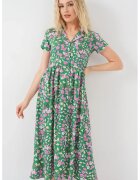 Big Dart Rochie midi dama HiCCUP - imprimeu floral - Verde