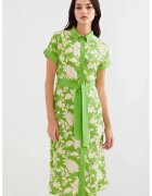 Big Dart Rochie midi dama - HiCCUP - imprimeu floral - viscoza - verde/crem