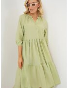 Big Dart Rochie midi dama HiCCUP - maneci trei sferturi - viscoza/nylon - verde