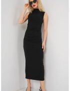Big Dart Rochie midi - HiCCUP - guler inalt - negru - jerseu