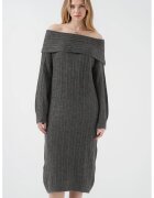 Big Dart Rochie midi supradimensionata din tricot - Gri carbune -