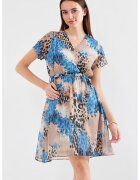 Big Dart Rochie mini dama HiCCUP - imprimeu floral - decolteu in V - textil - multicolor