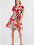 Big Dart Rochie mini dama HiCCUP - imprimeu floral - decolteu V - textil - multicolor