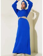 Big Dart Rochie - Tricot - Albastru marocan -