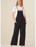 Big Dart Salopete dama - HiCCUP - Relaxed Fit Wide Leg - negru - textil