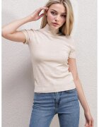 Big Dart Top dama - HiCCUP - guler inalt - natural - tricot -