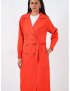 Big Dart Trenci dama - cu doua randuri de nasturi - portocaliu - textil