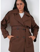 Big Dart Trenci dama cu nasturi - maro mocha - textil