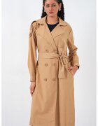 Big Dart Trenci dama lung - bej natural - textil - doua randuri de nasturi