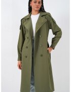 Big Dart Trenci dama lung - kaki - textil - cu doua randuri de nasturi
