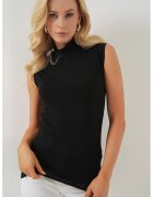 Big Dart Tricou cu guler inalt dama - HiCCUP - fara maneci - viscoza/lycra - negru -