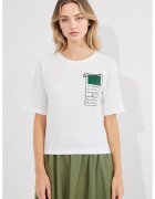 Big Dart Tricou dama HiCCUP - cu imprimeu - poliester/lycra - alb/verde