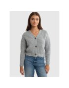 Big Star Cardigan scurt cu nasturi si textura striata
