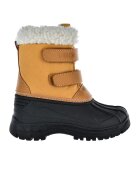 Big Star Cizme de zapada cu inchidere velcro si garnituri din blana sintetica - Negru/Maro camel