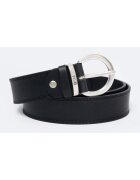 Big Star Curea dama 2118 - piele naturala - neagra - ajustabila - Negru