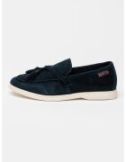 Big Star Pantofi loafer de piele intoarsa cu canafi - Bleumarin