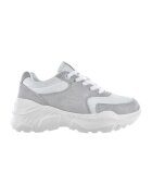 Big Star Pantofi sport cu insertii de piele intoarsa - Alb/Gri