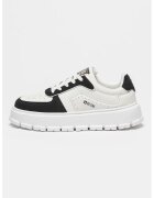 Big Star Pantofi sport de piele ecologica in doua nuante - Negru stins/Alb optic