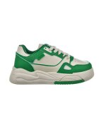 Big Star Pantofi sport din piele ecologica cu insertii din plasa - Verde/Bej deschis