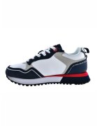 Big Star Pantofi sport din piele ecologica si garnituri din material textil - Alb/Gri/Bleumarin